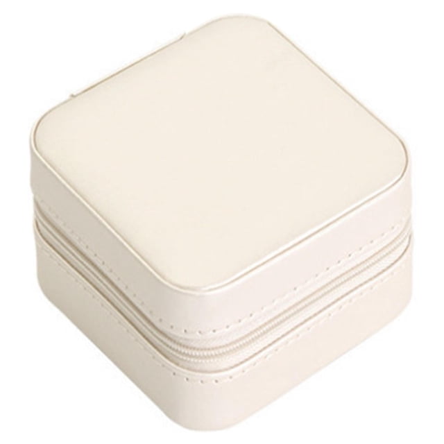 Mini estuche de viaje para joyas, caja de almacenamiento de exhibición ligera, joyero pequeño para EstiloE-Blanco jinwen Estuche de viaje para joyería