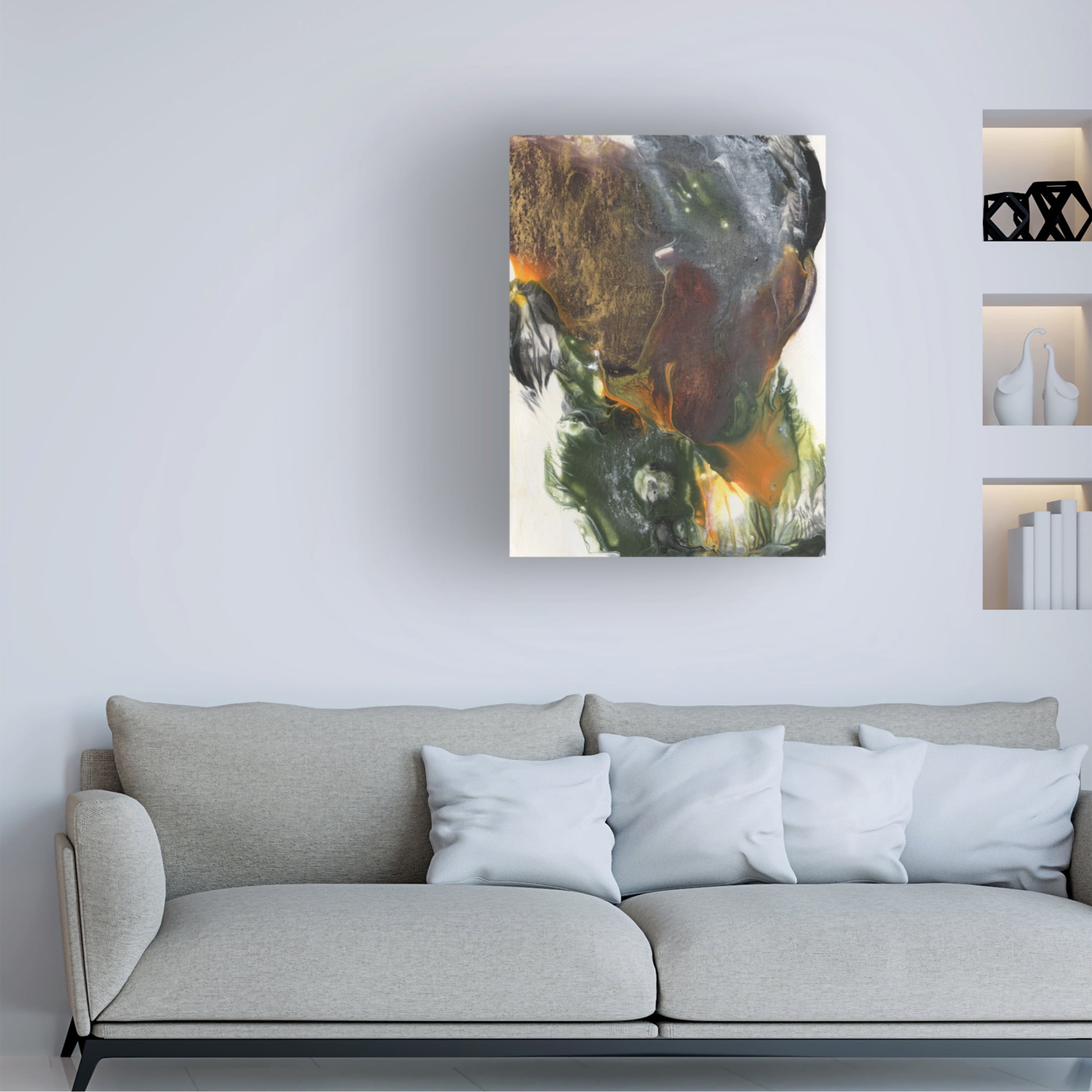 Trademark Fine Art Ferdos Maleki  Orange Green II Canvas Wall Art