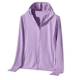 thumbnail image 5 of Hurxie Women's UPF 50+ Sun Protection Hoodie Jacket Lightweight Full Zip Athletic Jacket Long Sleeve Shirt with Pockets Purple,XL, 5 of 7