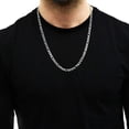 thumbnail image 4 of Solid Sterling Silver Figaro Link Diamond-Cut Pave .925 ITProLux Necklace Chains 3MM - 10.5MM, 16" - 30", Silver Chain for Men & Women, Made In Italy, Next Level Jewelry, 4 of 4