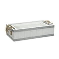 thumbnail image 3 of Sagebrook Home Set Of 2 16/19" Wooden Trays With  Rope Handles, White, Rectangle, Wood, Transitional, 19"L X 10"W X 5"H, Solid Color, 3 of 4