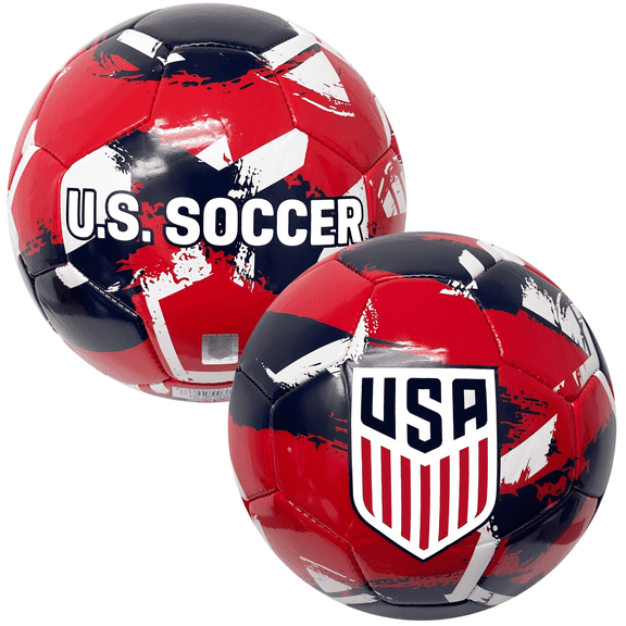 Icon Sports U.S. Soccer Ball, PVC, Red/White/Blue Brushstroke, Size 4-5