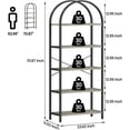 thumbnail image 2 of CABIHOME Bookshelf Tall Bookcase Arched Standing Bookshelves Modern Display Racks 5 Tier Storage Rack Shelf Large Wood Book Shelf for Bedroom, Living Room, Home Office, 2 of 16