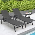 thumbnail image 1 of Costway 2 PCS Outdoor Rattan Chaise Lounge with Armrests & 5-Position Backrest for Backyard, 1 of 9
