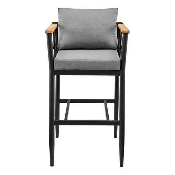 Bowery Hill 26" Aluminum Outdoor Counter Height Bar Stool in Gray