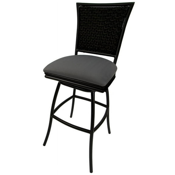 Outdoor Counter Patio Bar Stool 30" Erin Armless - Dark Grey - Black