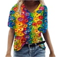 thumbnail image 2 of Cute Summer Tops Hawaiian Shirts for Women Long Summer Blouses for Women Casual Women Summer Tops Short Sleeve, 2 of 4