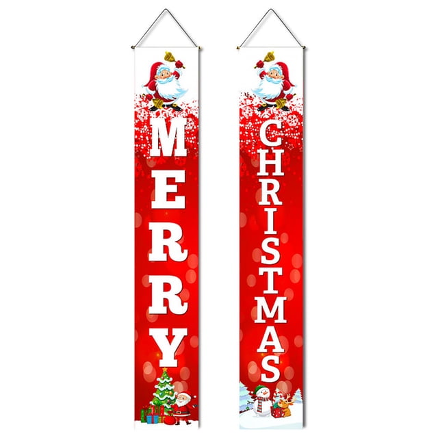 Matsuzay 2 piezas de pancartas colgantes de Navidad, carteles de porche, decoración Exterior de cumpleaños Vertical, adornos de ventana para el hogar, Kits de decoración para fiestas 16626 Matsuzay HA010123-04B