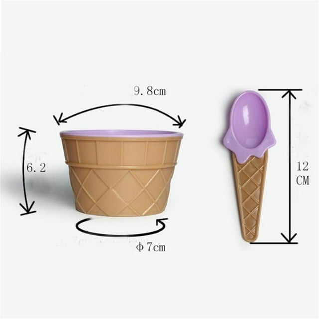Regalos para Niños Niños Cuencos Lindo Helado Cuenco Cuchara Conjunto, Postre Cuenco Bricolaje Herramienta de Helado, Adecuado para Fiestas de Vacaciones Y Regalos para Niños Niños Conjunto de Herrami