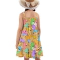 thumbnail image 2 of Uourmeti Kids Rabbit Dresses Girls Cute Sundress for Summer Spaghetti Strap Tiered Swing Midi Dress Size 9-10t Girls Soft A Line Cami Dresses for Party Beach School, 2 of 6
