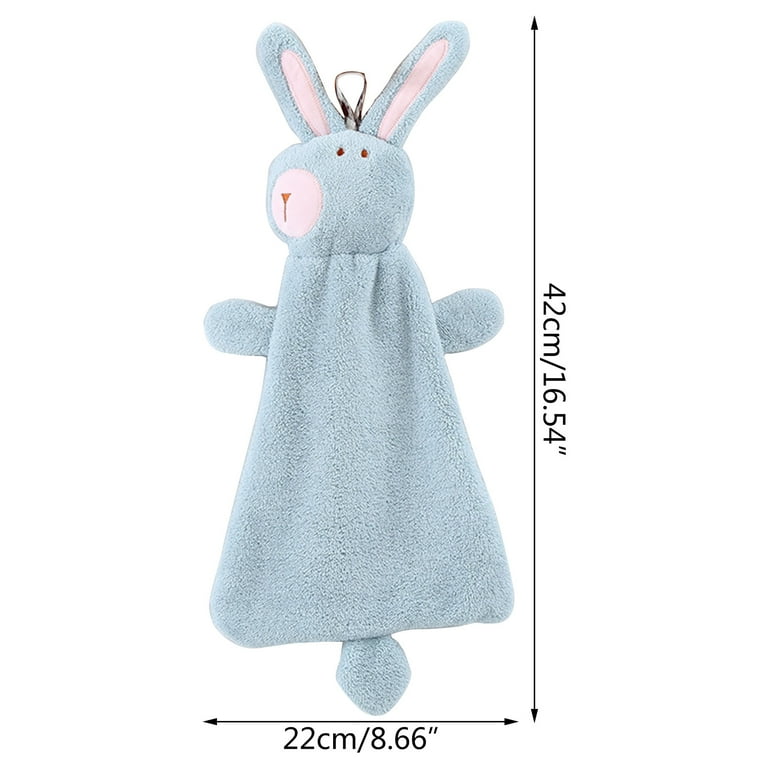 Baby Hand Towel Cartoon Animal Rabbit Plush Kitchen Soft Hanging