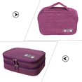 thumbnail image 4 of Digital Accessory Storage Bag Cord Organizer Travel Electronics Accessories Violet Cotton Linen Material Storage 1Pcs, 4 of 4