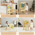 thumbnail image 5 of KidsBuddy 4-in-1 Toddler Standing Tower,Foldable Toddler Kitchen Tower,Kids Kitchen Step Stool with Blackboard and Wooden Learning Clock,Toddler Stool Helper for Kids, 5 of 8