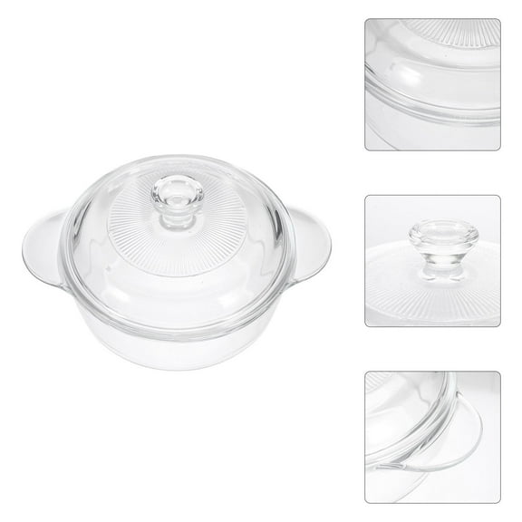 HONMEET  Heat Resistant Glass Cooking Pot Microwave Safe Dishwasher Safe 1Pack