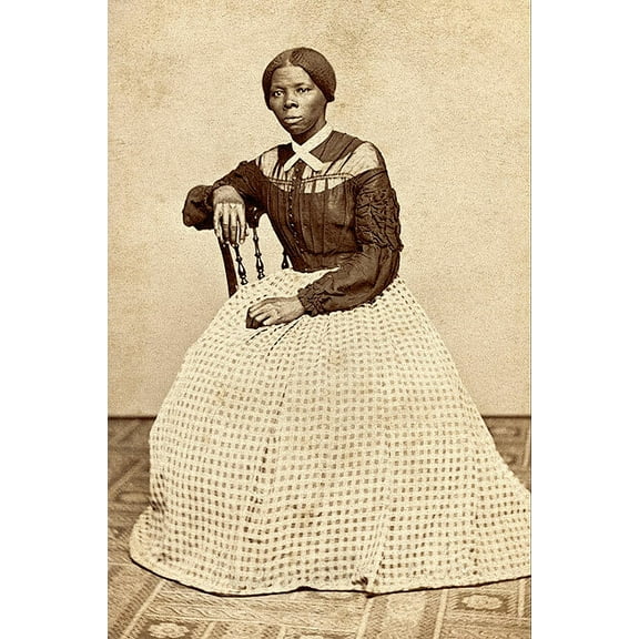 Harriet Tubman Abolitionist Portrait Style - A - 12x18 Inch Laminated Aviation Poster - Stunning Detail and Bold Colors