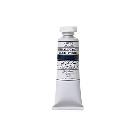 M. Graham 1/2-Ounce Tube Gouache Paint, Phthalocyanine Blue, Primary