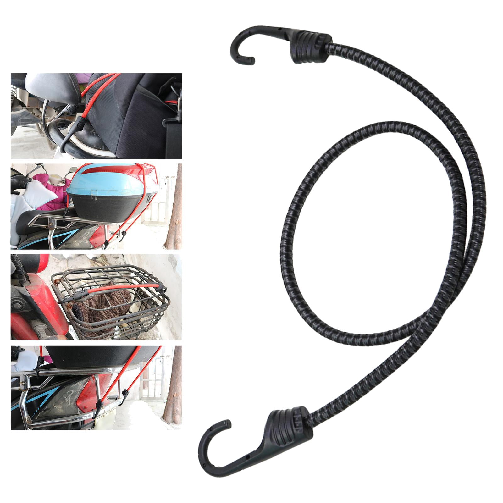 Baoblaze 5xBicycle Bungee Cord with Hooks Elastic Band Strap for Cycling Biking Outdoor Black Gray 90cm