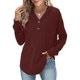 thumbnail image 3 of Rutainlusire Women's Fashionable Casual Long Sleeved Buttoned Hooded Comfy Sweatshirts Hoodies Fall Winter, 3 of 4