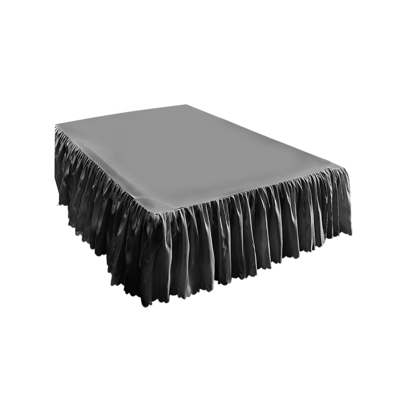 YOHAVEN Luxurious Lace Ruffled Bed Skirt, 78.7x59.1 Inch Full-Coverage Dustproof Polyester Cotton, All-Season Skidproof Elastic Corners, Solid Colors, Durable Washable Protection For Mattress Frame