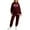 Wine, variant on Womens 2 Piece Outfits - Long Sleeve Hoodie With Jogger Pants Set Womens Matching Sets Fall Women'S Clothing Sets