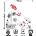 thumbnail image 6 of Red Gray Daisy Flowers Shower Curtain, Simple and Fresh Elegance Floral Plants Cloth Rustic Farmhouse Bathroom Decor Sets, Durable Fabric Waterproof Bathtubs Curtains with 12 Hooks 72x72 White, 6 of 6