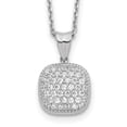 thumbnail image 4 of Sterling Silver Cubic Zirconia Square 16in with 2in extender Necklace, 4 of 5