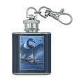 thumbnail image 1 of Tundra Swan in the Lake at Dawn Stainless Steel 1oz Mini Flask Key Chain, 1 of 4