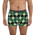 thumbnail image 2 of Goofa Green Squares Printed Men's Boxer Briefs Underwear, Moisture-Wicking Underwear, Trunk,Soft and Breathable Cotton Underwear-, 2 of 9
