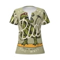 thumbnail image 2 of Fuzoiu Dinosaur Print Women's V-Neck T-Shirt,Women's Short Sleeve Top, Comfortable for Work, Leisure, and Sports, 2 of 7