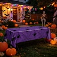 thumbnail image 5 of Halloween Disposable Tablcloth, Spider and Cobweb Pattern Plastic Table Covers, Halloween Party Supplies Favors, 5 of 6