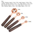 thumbnail image 3 of Juego de 4 cucharas medidoras de acero inoxidable y oro rosa con mango de madera de nogal, utensilios de cocina para hornear Unbranded 3118200012911, 3 of 7