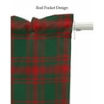 thumbnail image 5 of Faux Linen Valances for Windows Christmas Winter Vintage Farmhouse Red Green Plaid Curtains Valance Light Filtering Rod Pocket Small Window Treatment for Kitchen Living Room Bedroom 42x12In, 5 of 6