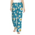 thumbnail image 2 of Goofa Daisies Flowers Printed Soft Pajama Pants for Women, Wide Leg Comfy Casual Lounge Yoga Pants-Small, 2 of 9