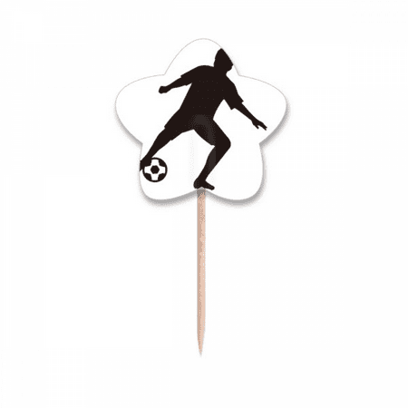 Outline Soccer Football Sports Toothpick Flags Star Lable Cupcake Picks