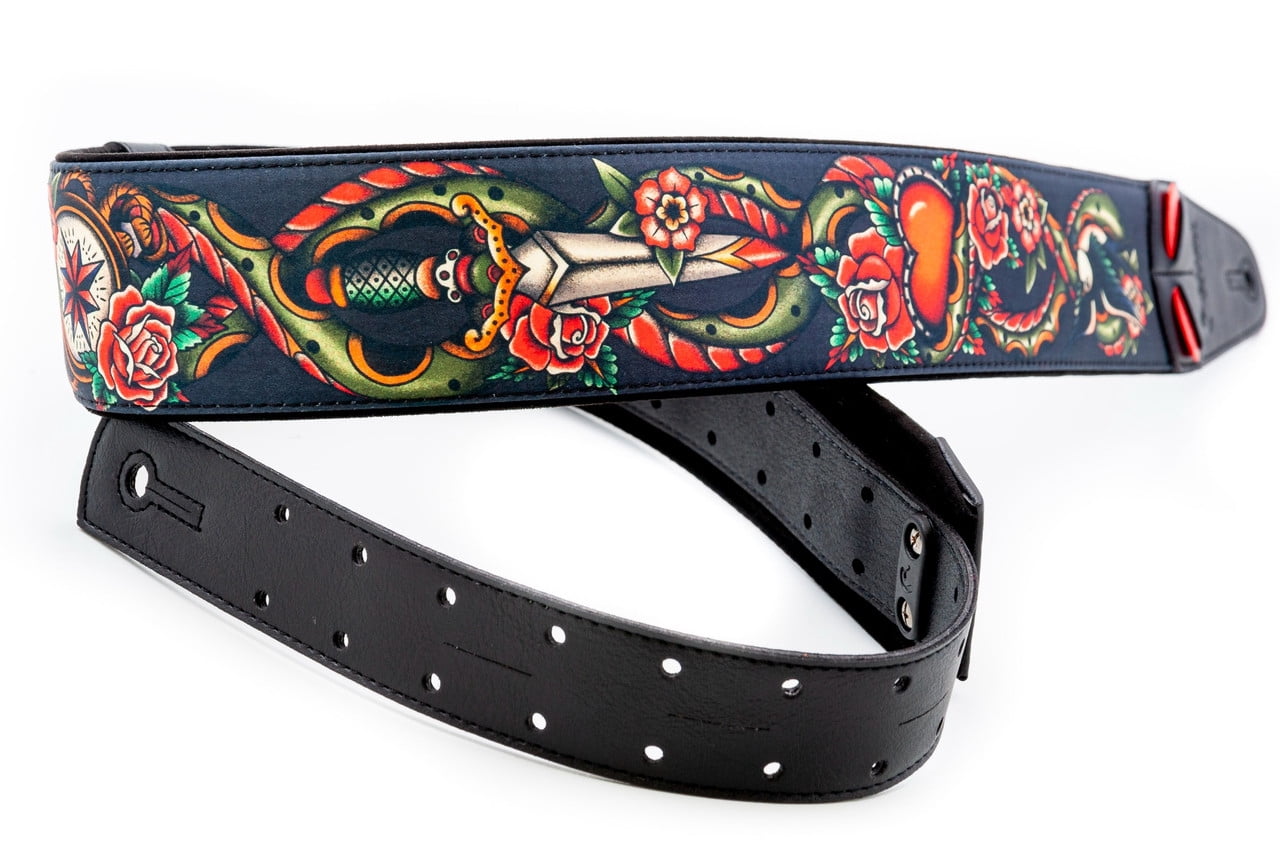 RightOn! Straps Mojo Tattoo Guitar Strap by Xenia Grey