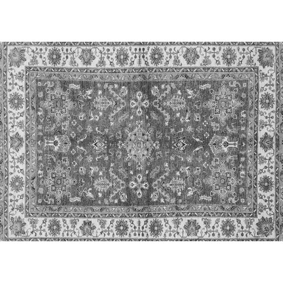 Ahgly Company Indoor Rectangle Oriental Gray Traditional Area Rugs, 5' x 7'
