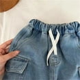 thumbnail image 4 of BAODANN Girls Denim Shorts For Toddlers And Kids Comfortable Stretchy Waist Casual Summer Play Outfit Easy Toddler Girls Undershorts Little Girl Clothes Shorts Size 8 Girl Clothes Girls Long Shorts, 4 of 5