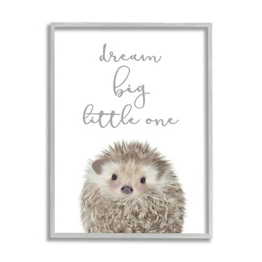 Industries Dream Big Little One Adorable Inspirational Hedgehog 16 in x 20 in Framed Painting Art Prints, by Stupell Home Décor