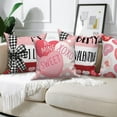 thumbnail image 2 of Valentine's Day Throw Pillow Covers 20x20 Set of 4,Pink and Red Candy Love Decorative Pillow Cases for Bedroom Sofa Couch, 2 of 6