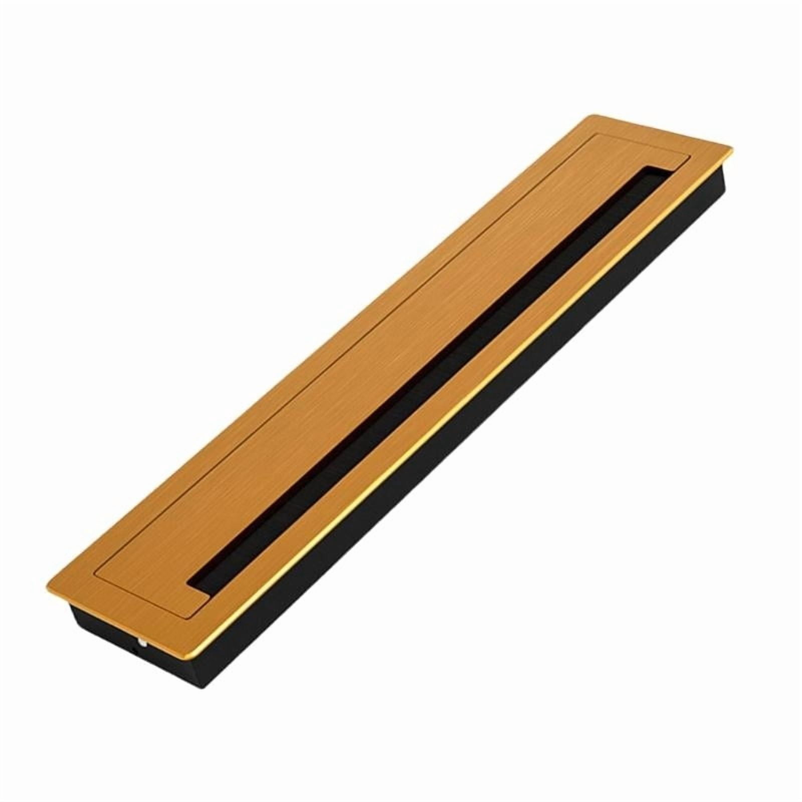 Thickening Aluminum Desk Cable Management Grommets with Brush Rectangle Cord Hole Cover for Office Computer Table