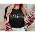 thumbnail image 4 of Christmas Shirt for Women Christmas Tree Graphic T-Shirts Believe Letter Print Tees Holiday Tops, 4 of 7