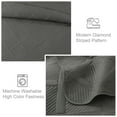 thumbnail image 5 of Exclusivo Mezcla Ultrasonic King Quilt Set, 3-Piece Lightweight Bedspreads Modern Striped Coverlet, Grey, 5 of 7