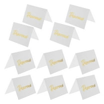 PTOOTP 10pcs White Cardstock Reserved Table Cards Elegant Design for Wedding Reception and Event Decoration