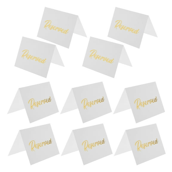 PTOOTP 10pcs White Cardstock Reserved Table Cards Elegant Design for Wedding Reception and Event Decoration
