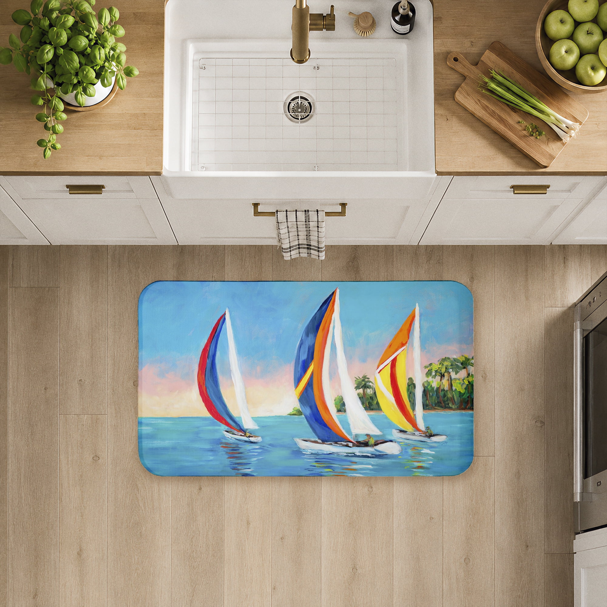 Stupell Industries Morning Sails on Sea Printed Anti-Fatigue Floor Mat, design by Julie DeRice