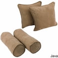thumbnail image 4 of Blazing Needles 9818-CD-S4-MS-SB Double-Corded Solid Microsuede Throw Pillows with Inserts, Saddle Brown - Set of 4, 4 of 5