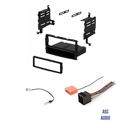 ASC Car Stereo Radio Install Dash Kit, Wire Harness, and Antenna Adapter for installing an Aftermarket Single Din Radio for 2009 2010 2011 2012 Hyundai Santa Fe without Factory