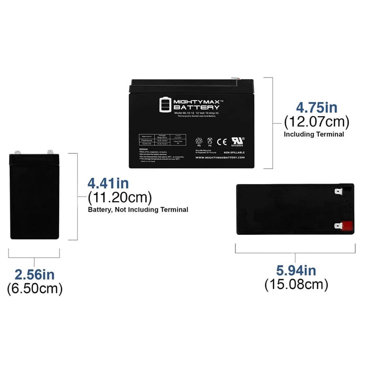 Mighty Max 12V 10AH SLA AGM Battery for Neuton CE6 Cordless