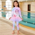 thumbnail image 2 of BOOMNY Toddler Girls 2 Peice Swimsuits Long Sleeve Bathing Suit for Kids Cartoon Graphic Lightweight Summer Vacation Beach Swimwear, 2 of 4