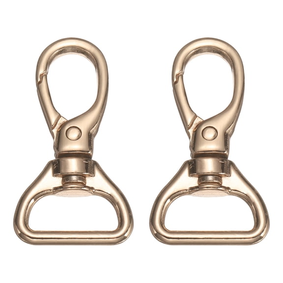 Uxcell Swivel Clasps, (3/4 Inch, Gold) (2 Pcs), Metal Swivel Snap Hooks Curved Oval Trigger Snap Lobster Clips, Suit for - Keychain/Making DIY Crafts/Purse Hardware